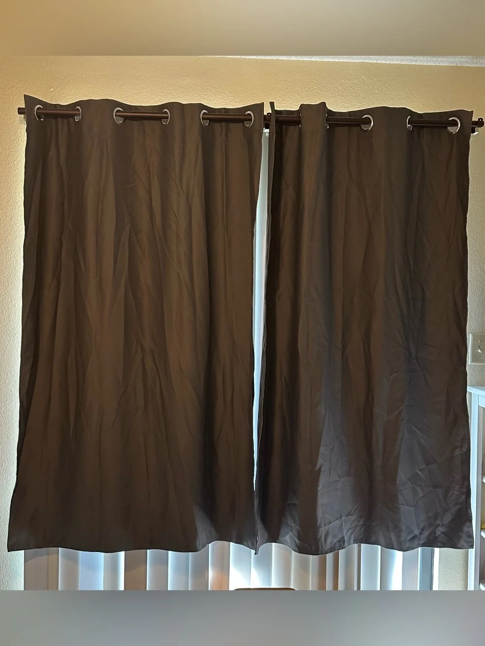 4 Gray Blackout Grommet Curtain Panels - Home Accents